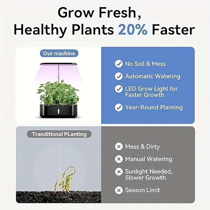 Hydroponics Growing System With 10 Pods And Nutrients 1 Gallon Water Tank Automatic Timer Height Adjustable Indoor Herb Garden Kit With Grow Lights And Quiet Water Pump