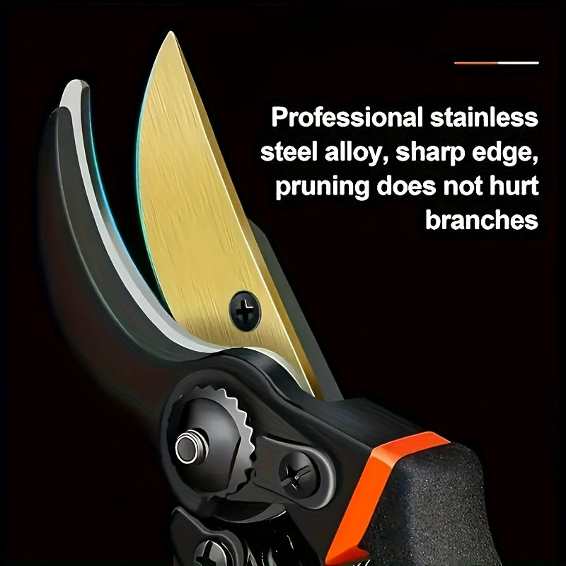 Heavy Duty Manual Pruning Shears with Ultra Sharp Steel Blades and Ergonomic Non Slip Handles Professional Garden Clippers for Roses Trees Shrubs Hedges Multi Purpose Manual Garden Shears for Right Handed Gardeners