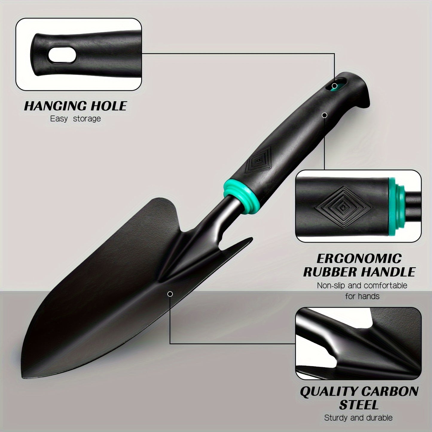 9 Piece Garden and Bonsai Care Tool Kit with Ergonomic Trowel 2 in 1 Hoe Rake Non Slip Shears Claw Gloves and Sprayer Bottle Durable Stainless Steel in Green and Black Perfect for Digging Weeding and Planting