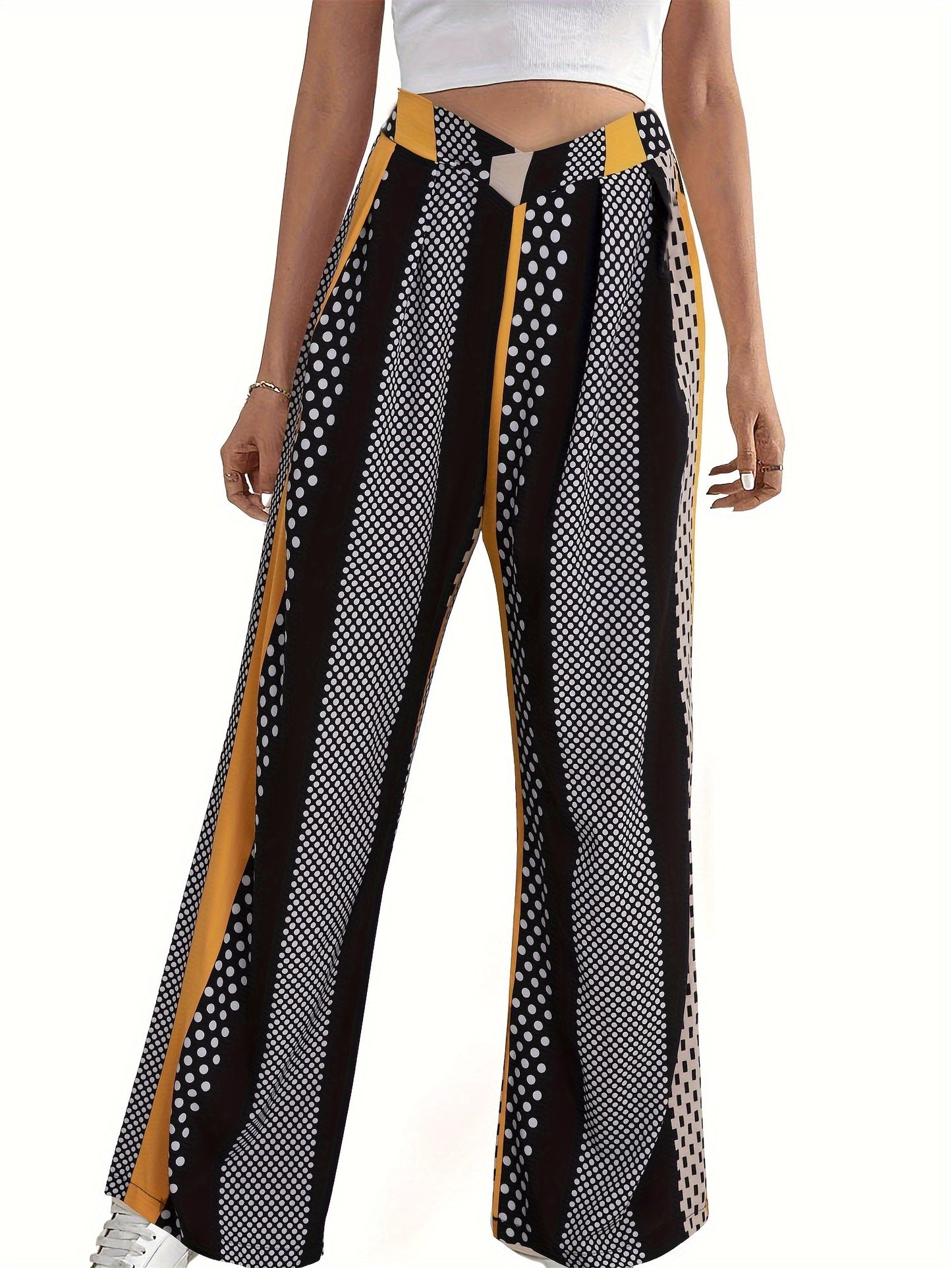 Women High Waisted Wide Leg Palazzo Pants with Pockets