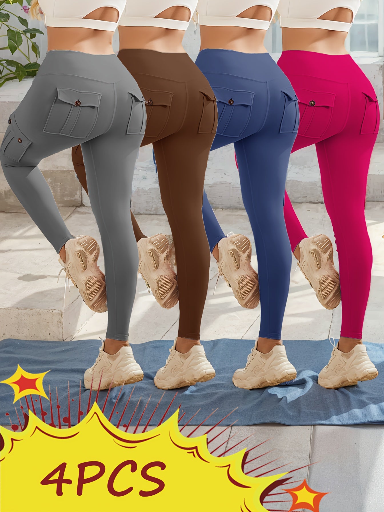 High Waist Yoga Leggings with Pockets for Workout and Running