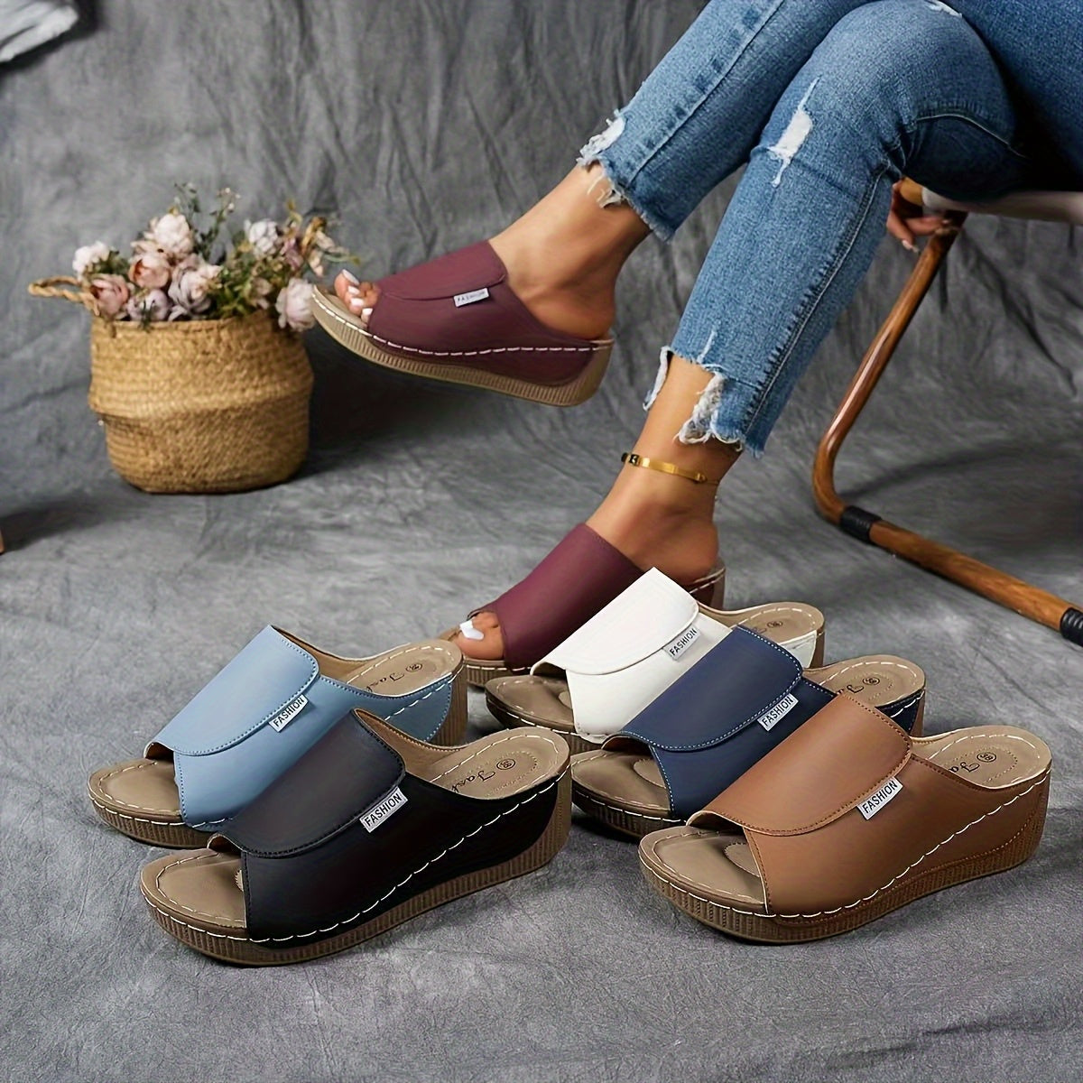 Women's Elegant Arch Support Slip-On Sandals for Everyday Comfort