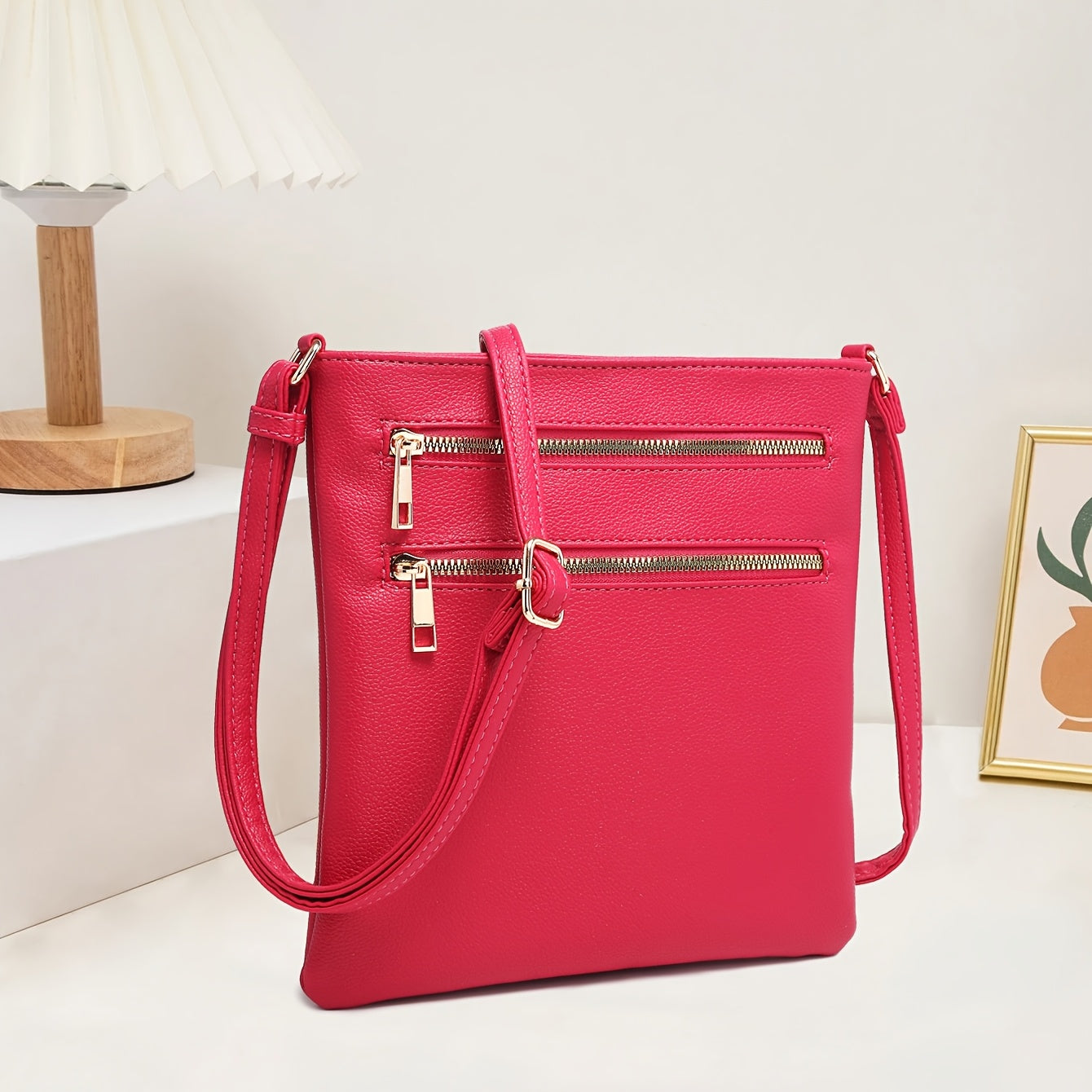 Vintage Casual Multi-Zipper Pocket Crossbody Bag for Women