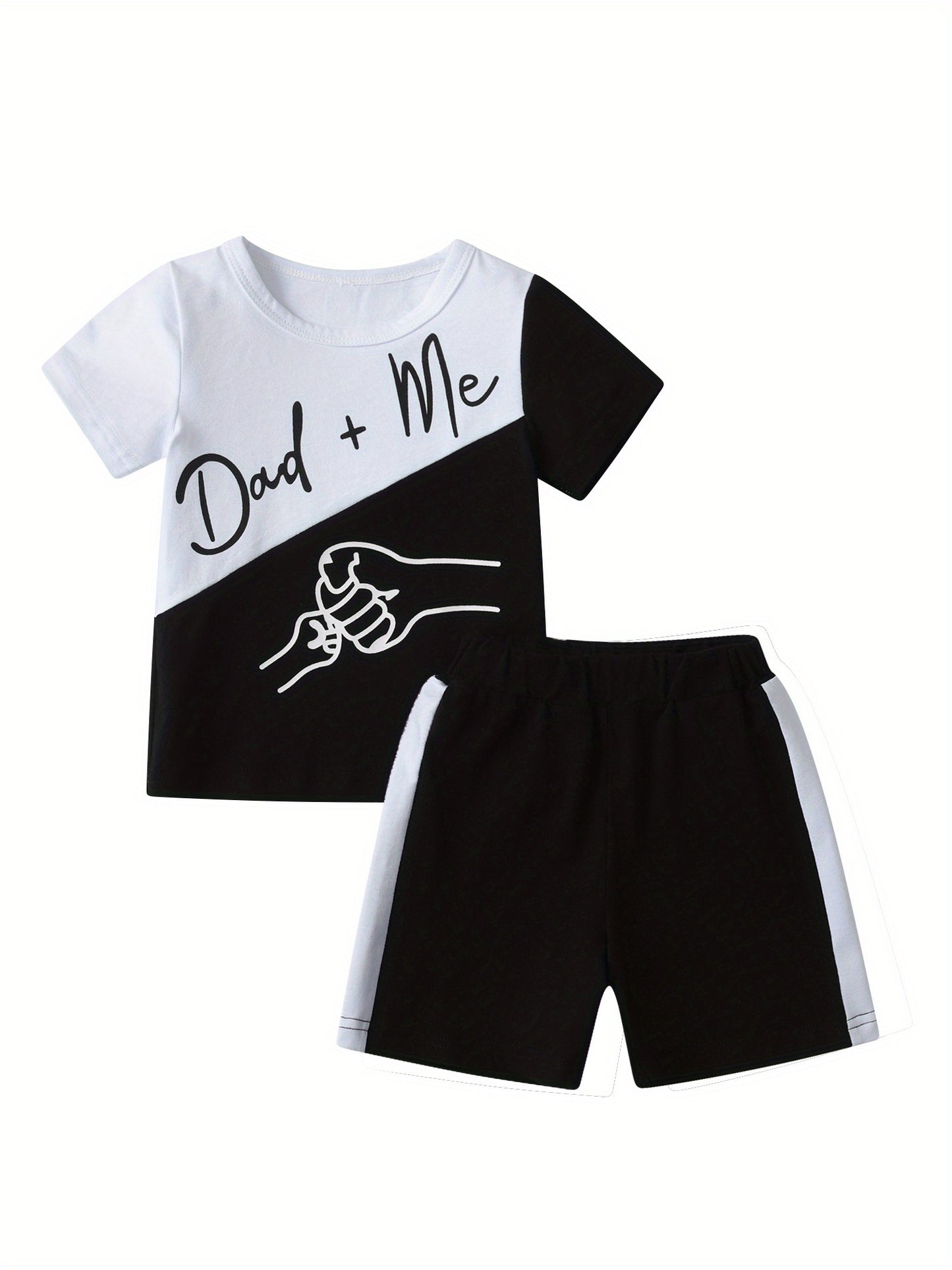 Summer Toddler Baby Boy Clothes Set Dad and Me Short Sleeve T Shirt and Shorts Outfit for Outdoor Activities