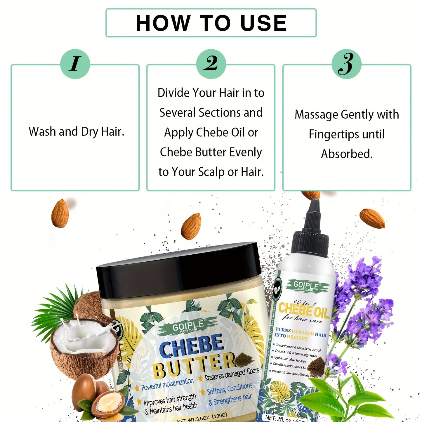 Intensive Chebe Hair Butter and Oil Set for Deep Hydration