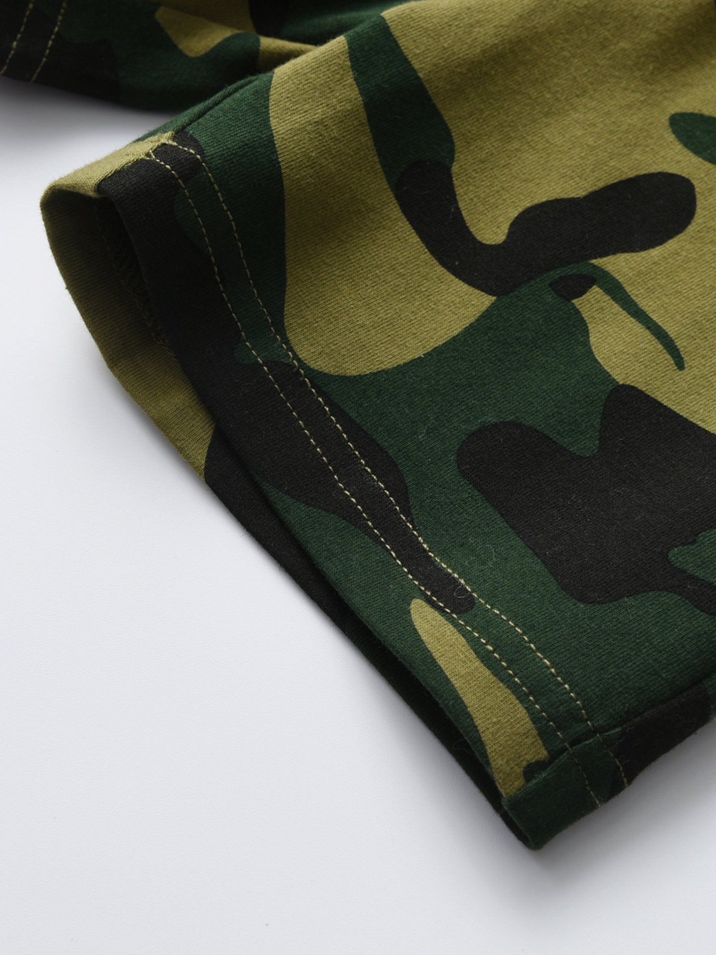 Summer Kids Boys Casual Short Sleeve Letter T Shirt And Camouflage Shorts Clothing Set For Outdoor Activities