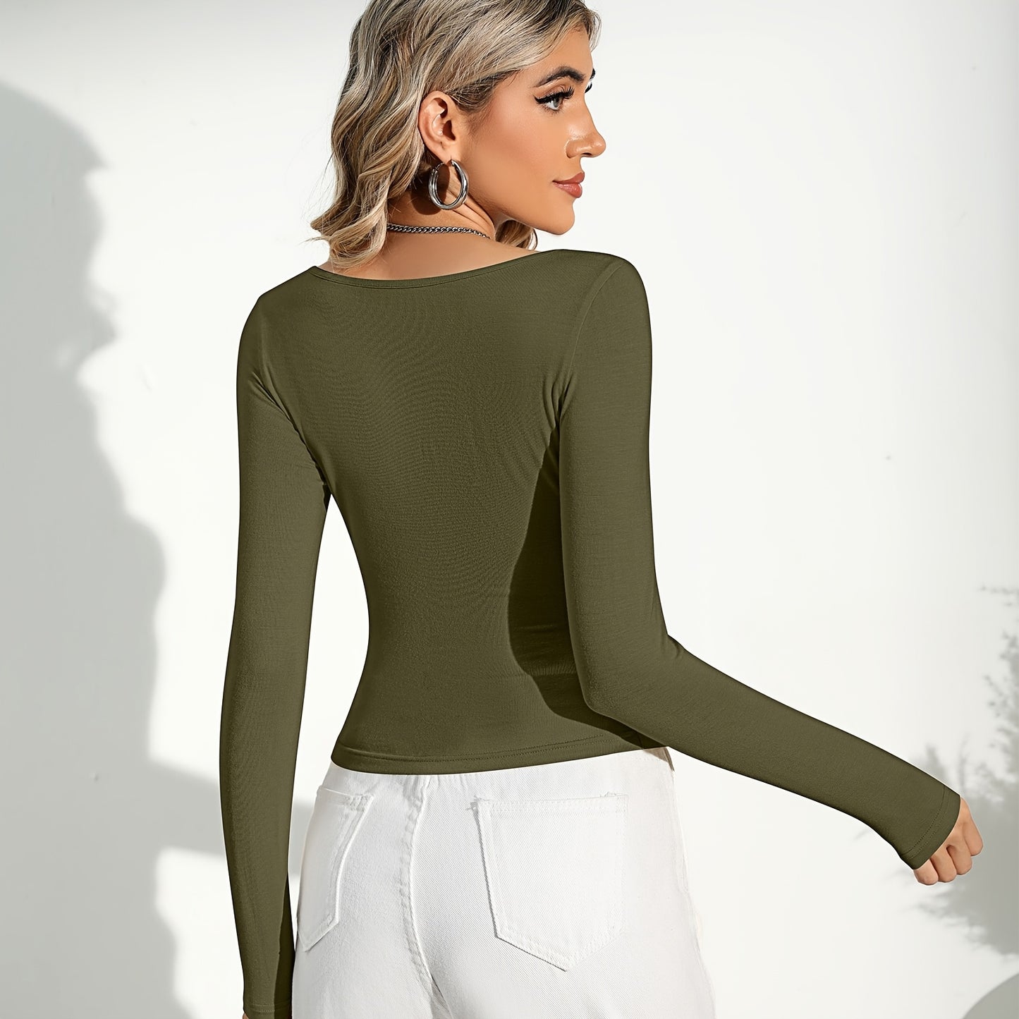 Women's Long Sleeve Crop Tops for Casual Sports and Workouts
