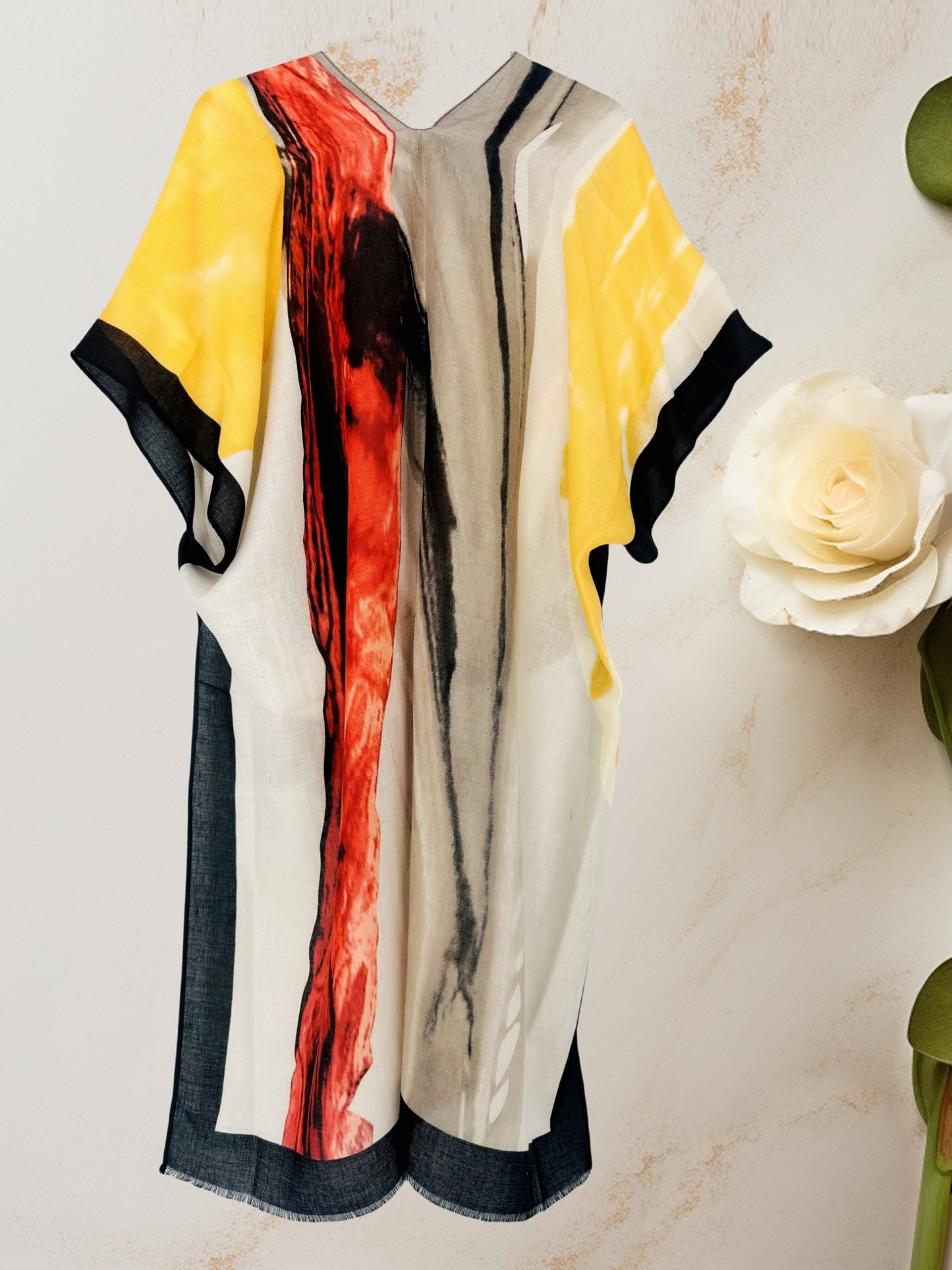 Romantic Abstract Watercolor Print Kimono for Versatile Styling