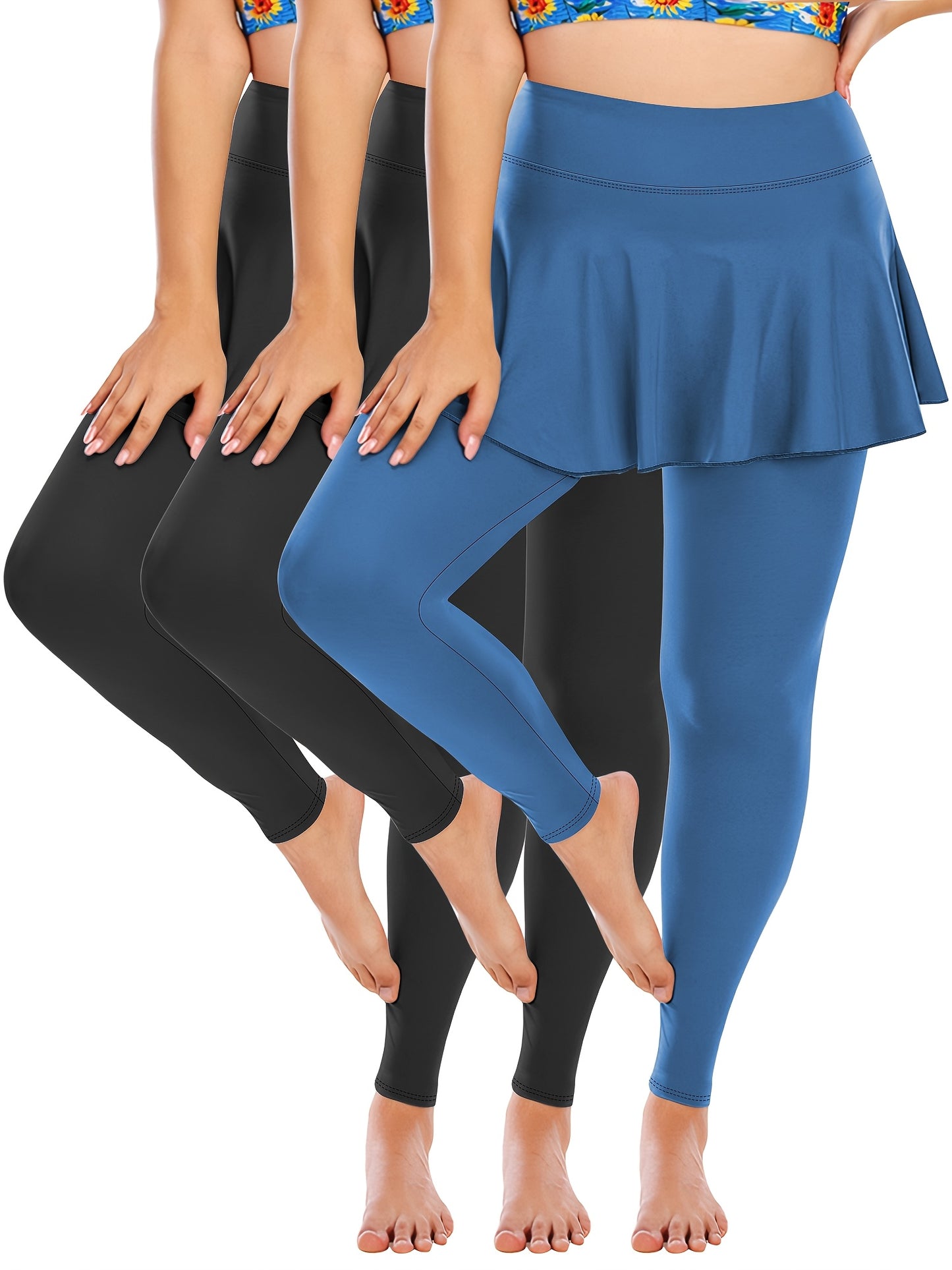 Women's Plus Size High-Waisted Tennis Skorts with Pockets