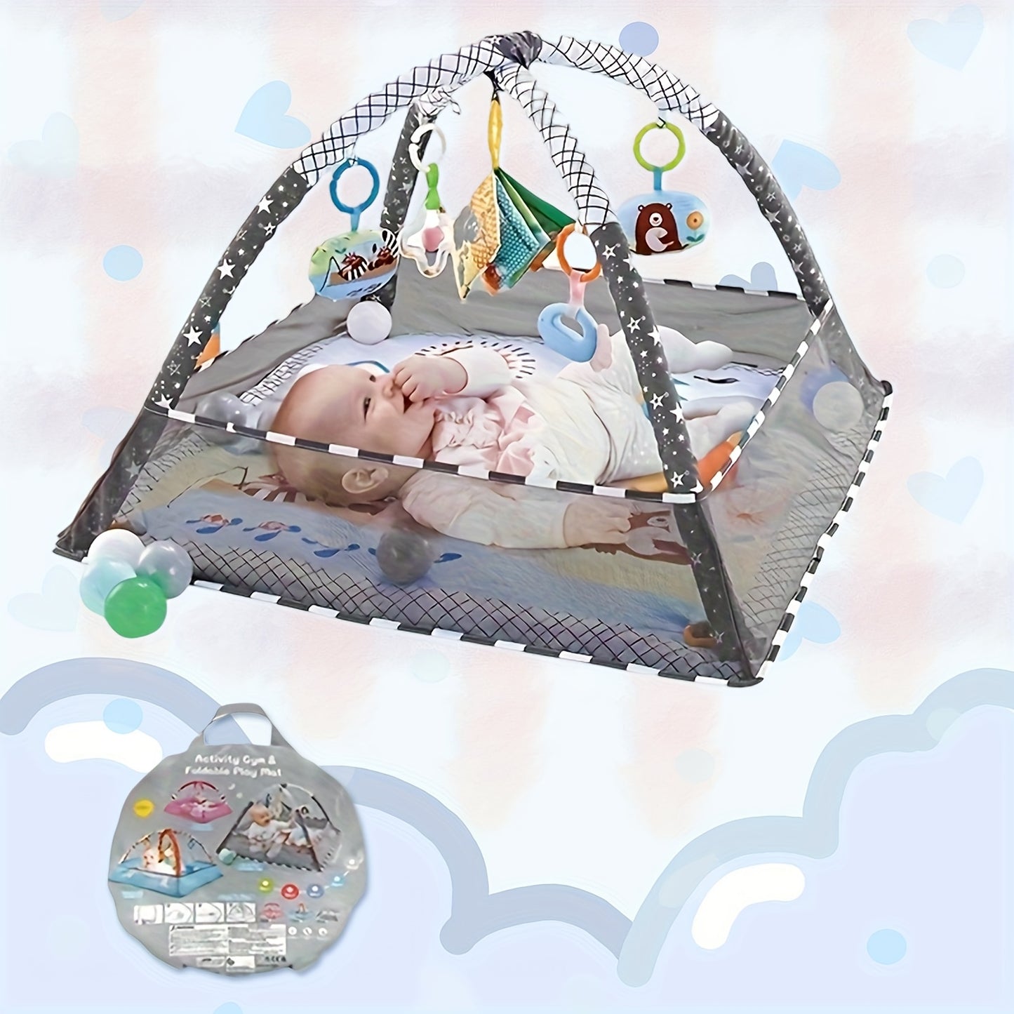 Deluxe Baby Activity Gym Set for Sensory Exploration and Fun