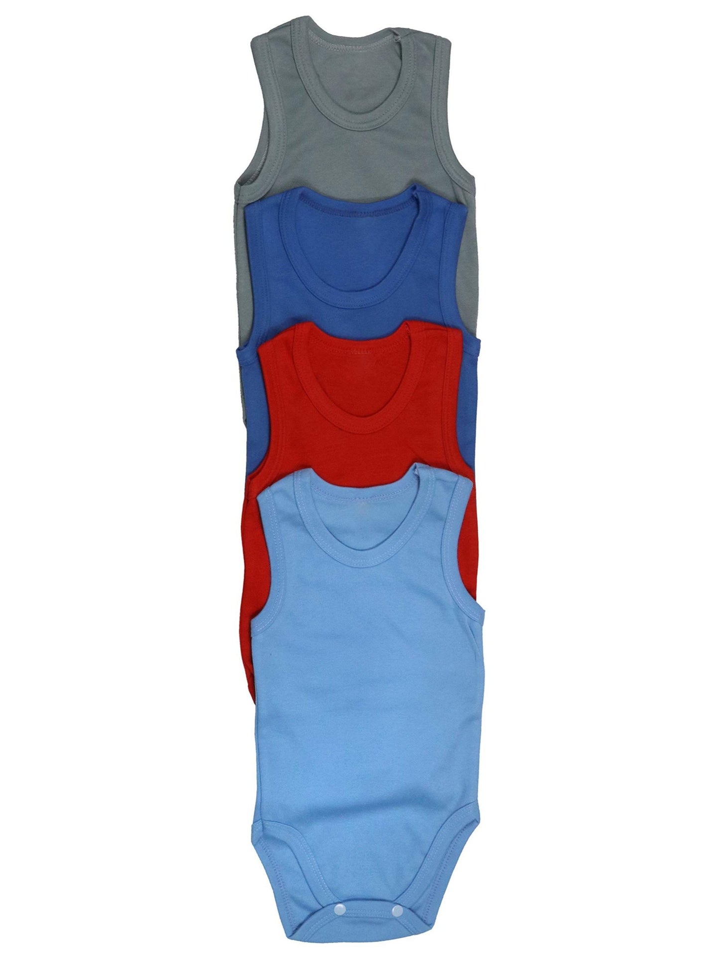 ToBeInStyle Baby Boys' Cartoon Tank Top Bodysuit 4 Pack