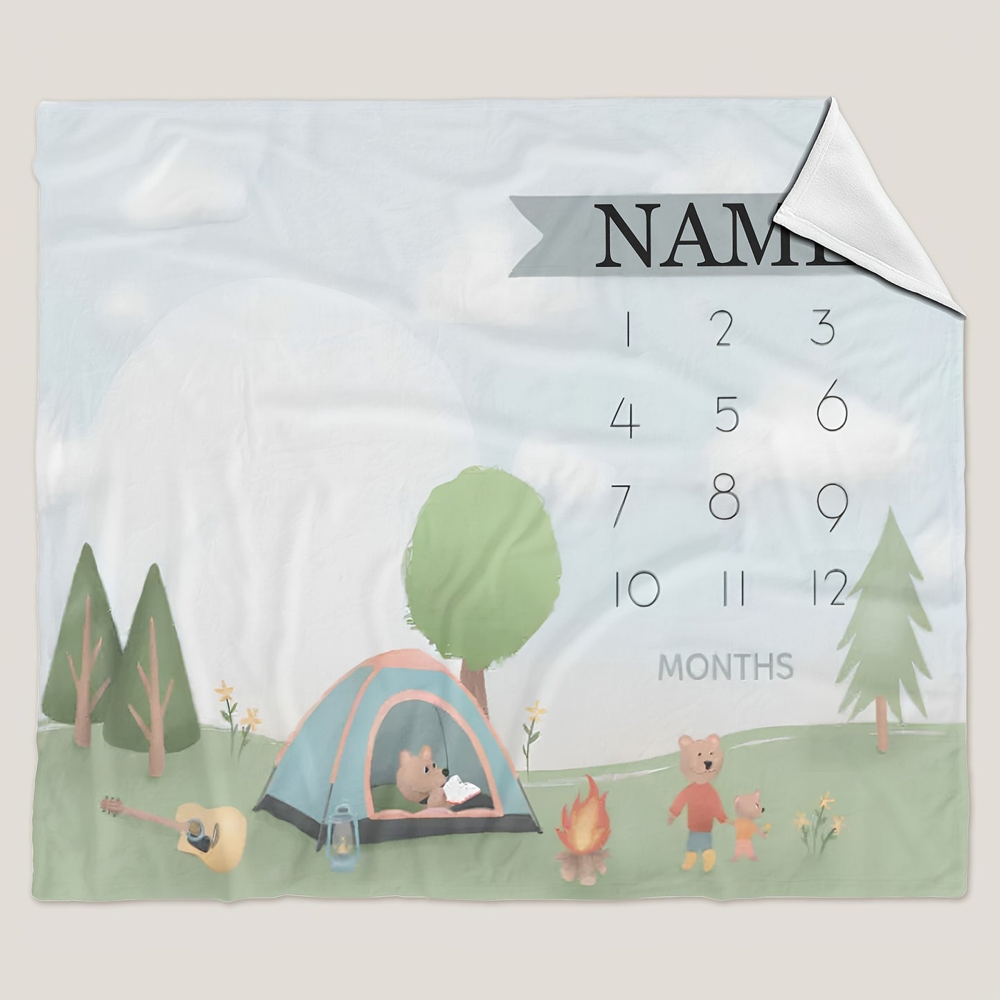 Custom Name And Milestone Flannel Throw Blanket Soft Hypoallergenic Tear Resistant All Season Cozy Blanket With Personalized Monthly Tracker Ideal For Travel Camping Birthday And Holiday Gifts