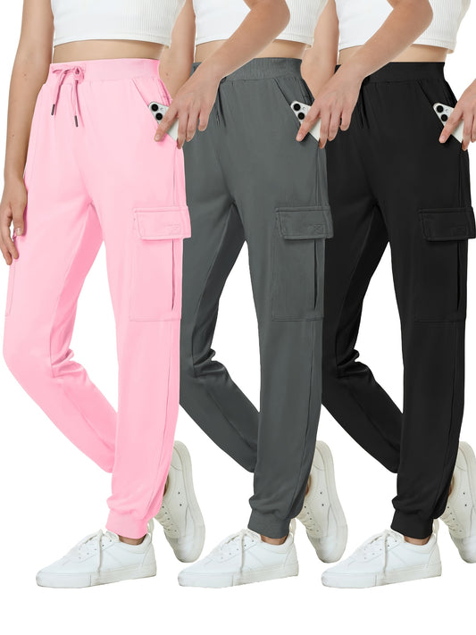 Youth Girls Hiking Jogging Pants with Quick-Dry and Pockets