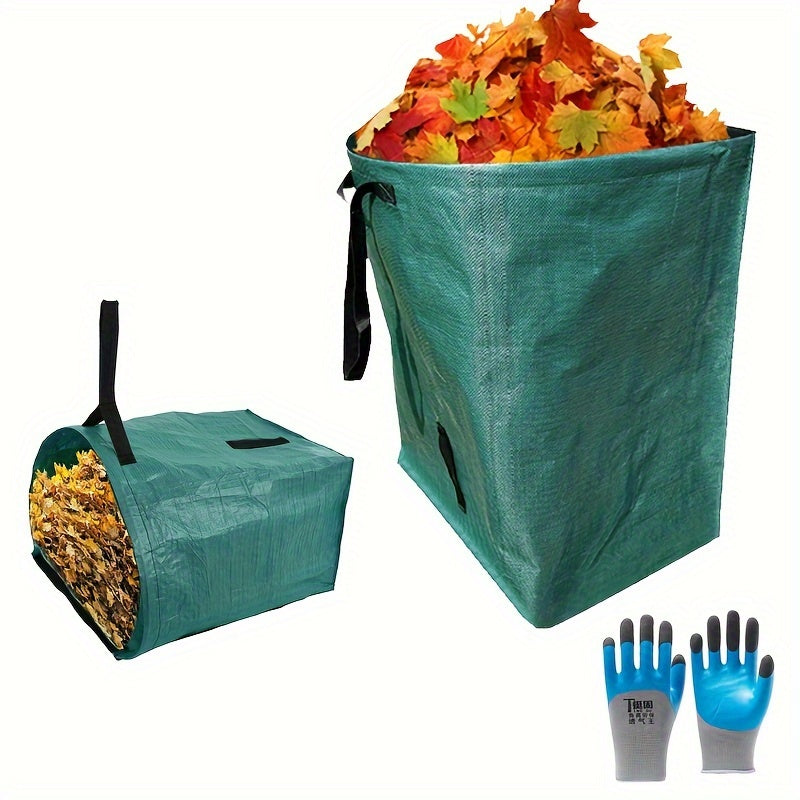 Heavy-Duty Garden Leaf Bag with Free Work Gloves for Cleanup