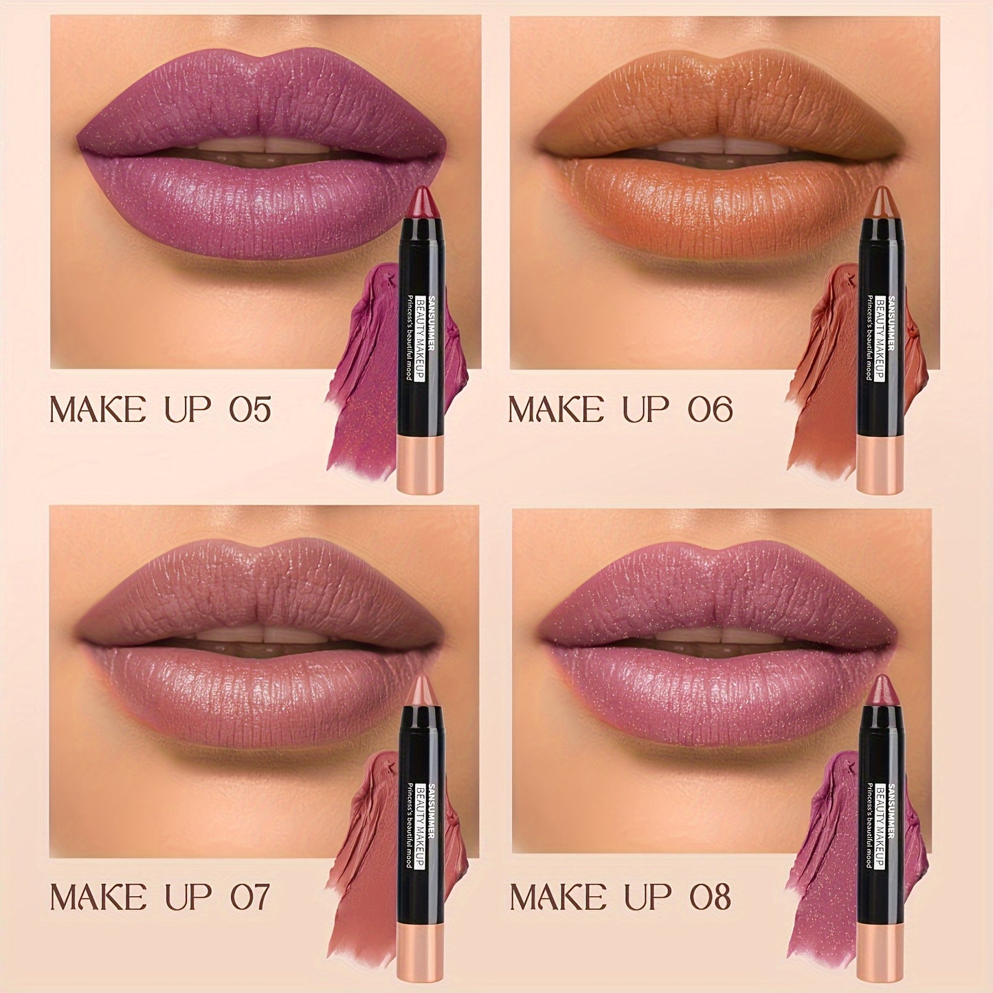 Moisturizing Crayon Lipstick Set for Lasting Professional Makeup