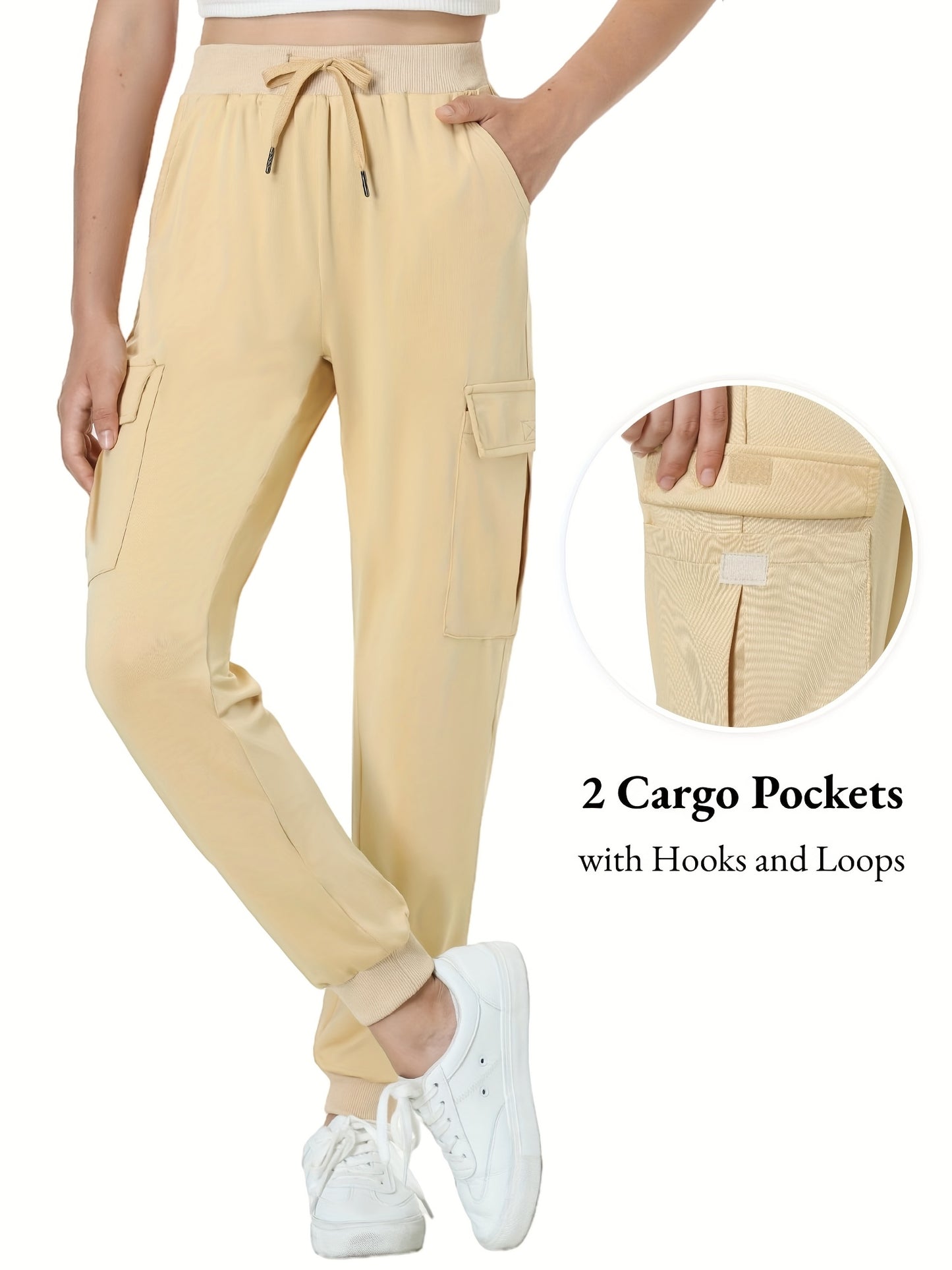 Youth Girls Hiking Jogging Pants with Quick-Dry and Pockets