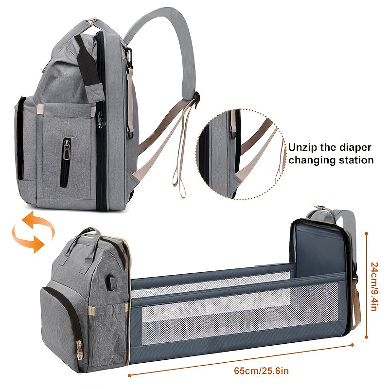 Multifunctional Diaper Bag Backpack With Stroller Straps And Pockets