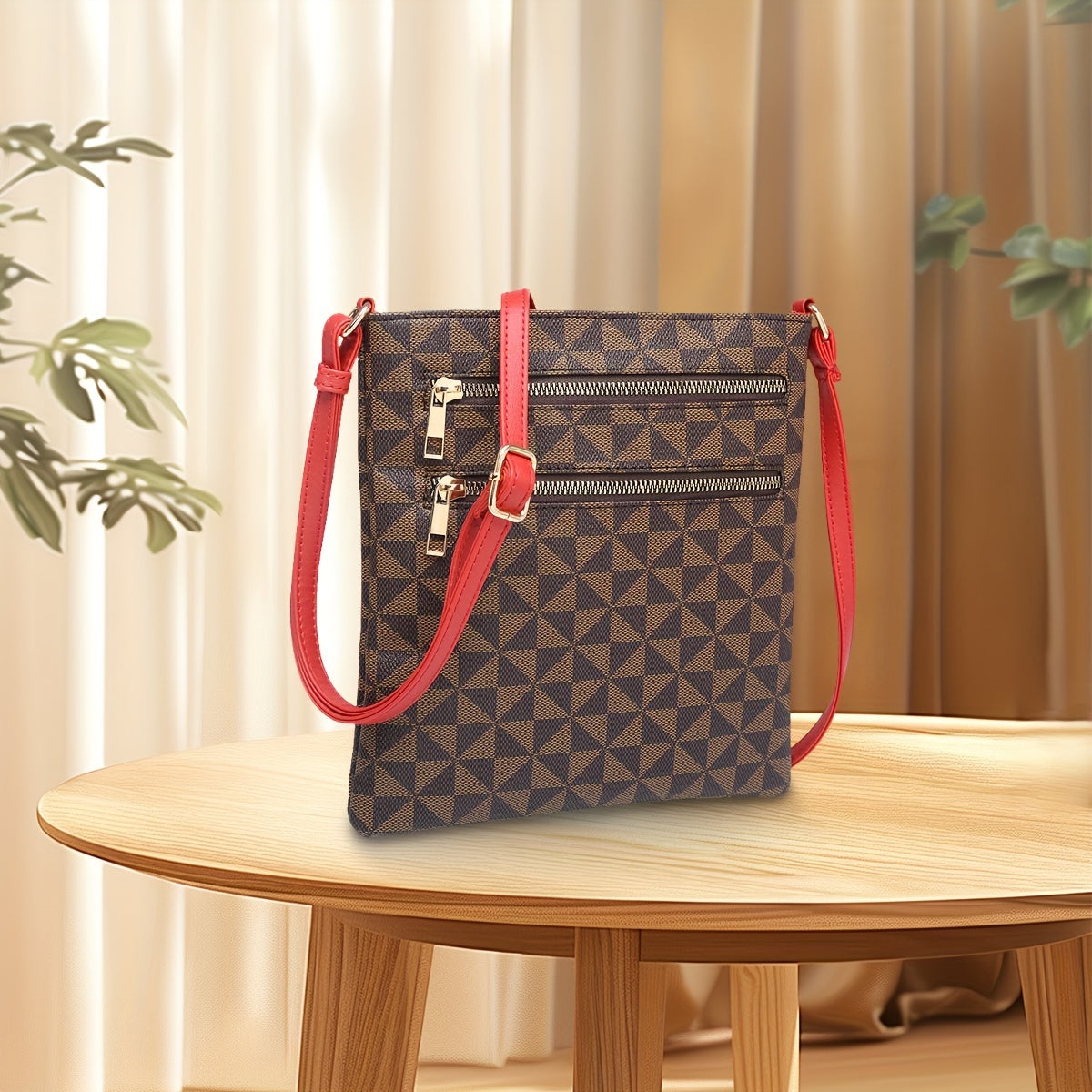Vintage Casual Multi-Zipper Pocket Crossbody Bag for Women