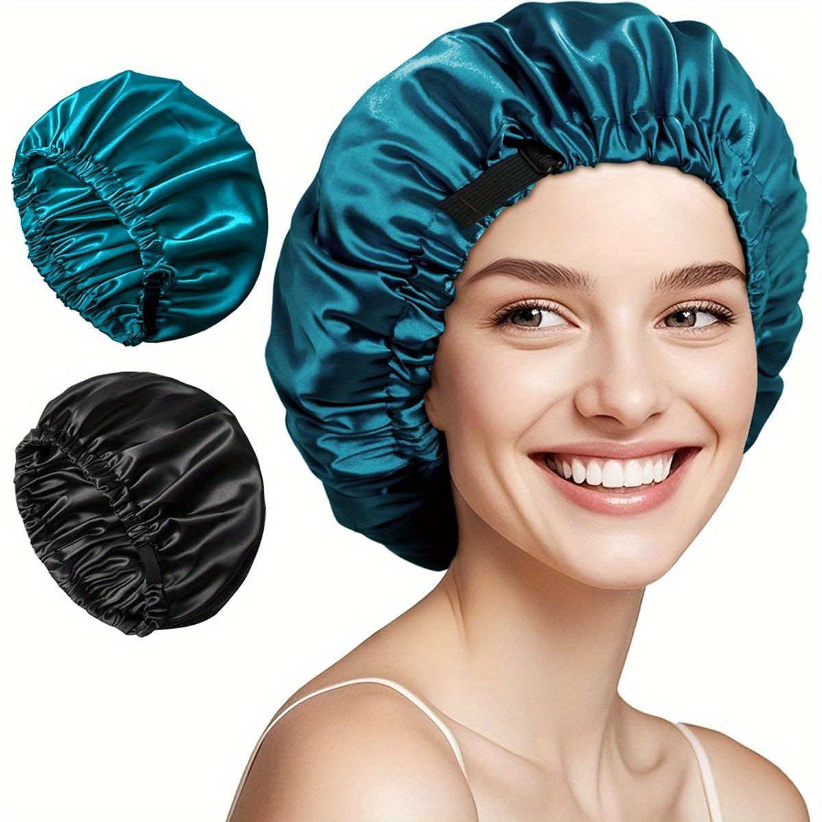 Satin Bonnet for Women Double Layer Adjustable Sleep Cap