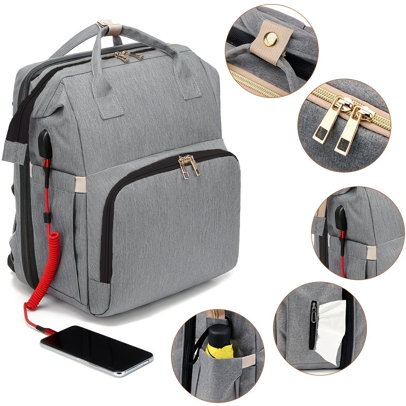 Multifunctional Diaper Bag Backpack With Stroller Straps And Pockets