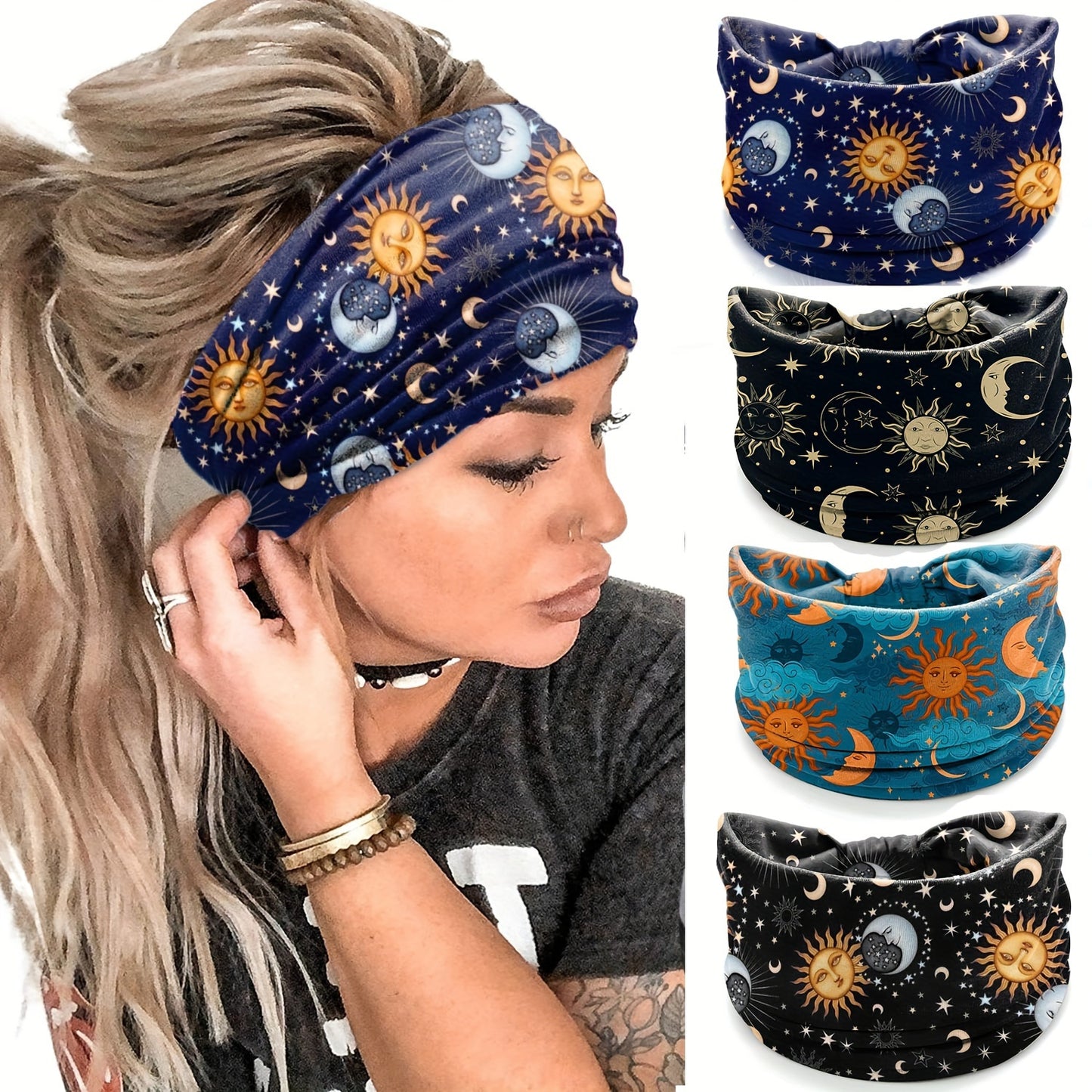 Bohemian Anti Slip Sports Headband Set for Yoga and Running