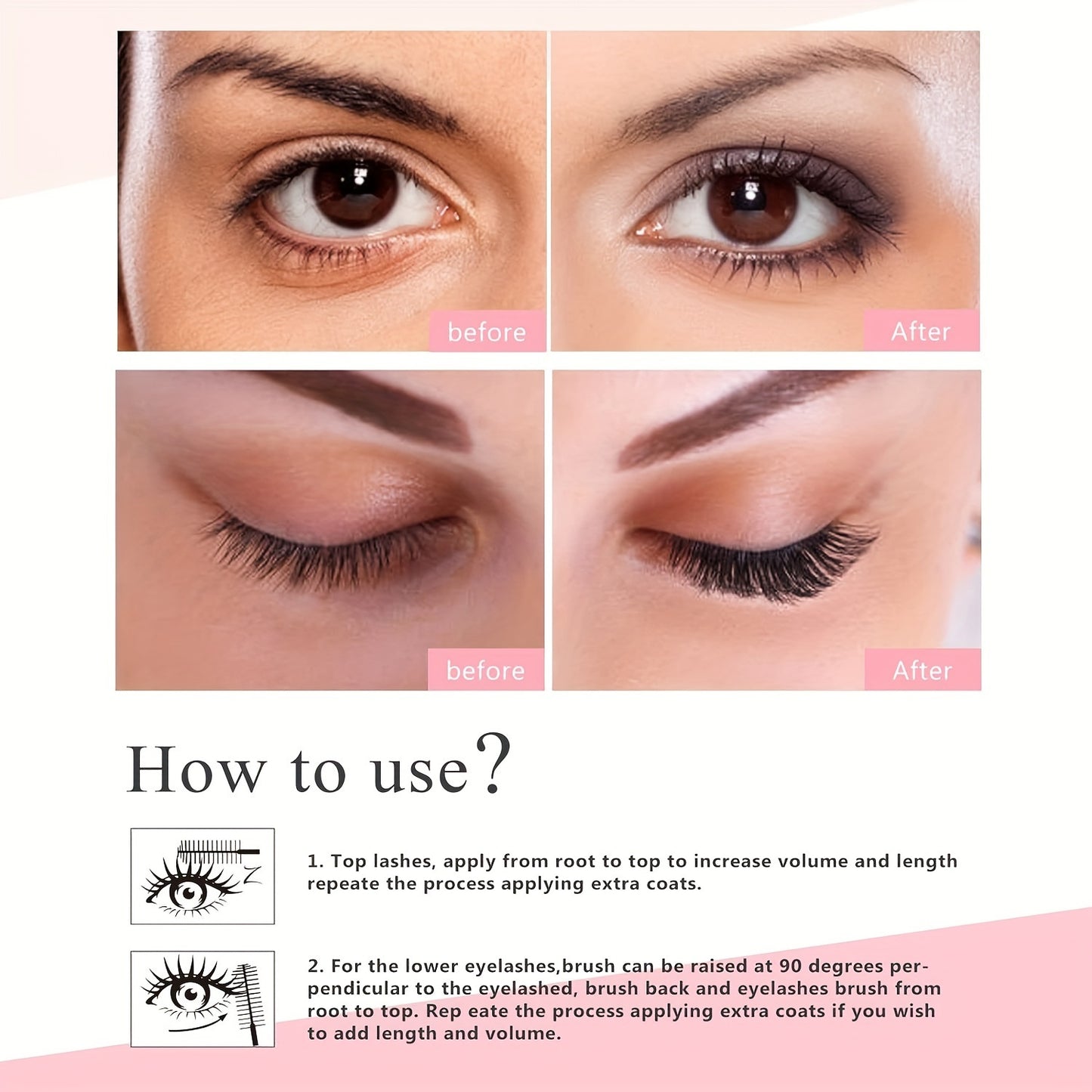 5D Maximum Volume Mascara Set for Gorgeous Eye Makeup