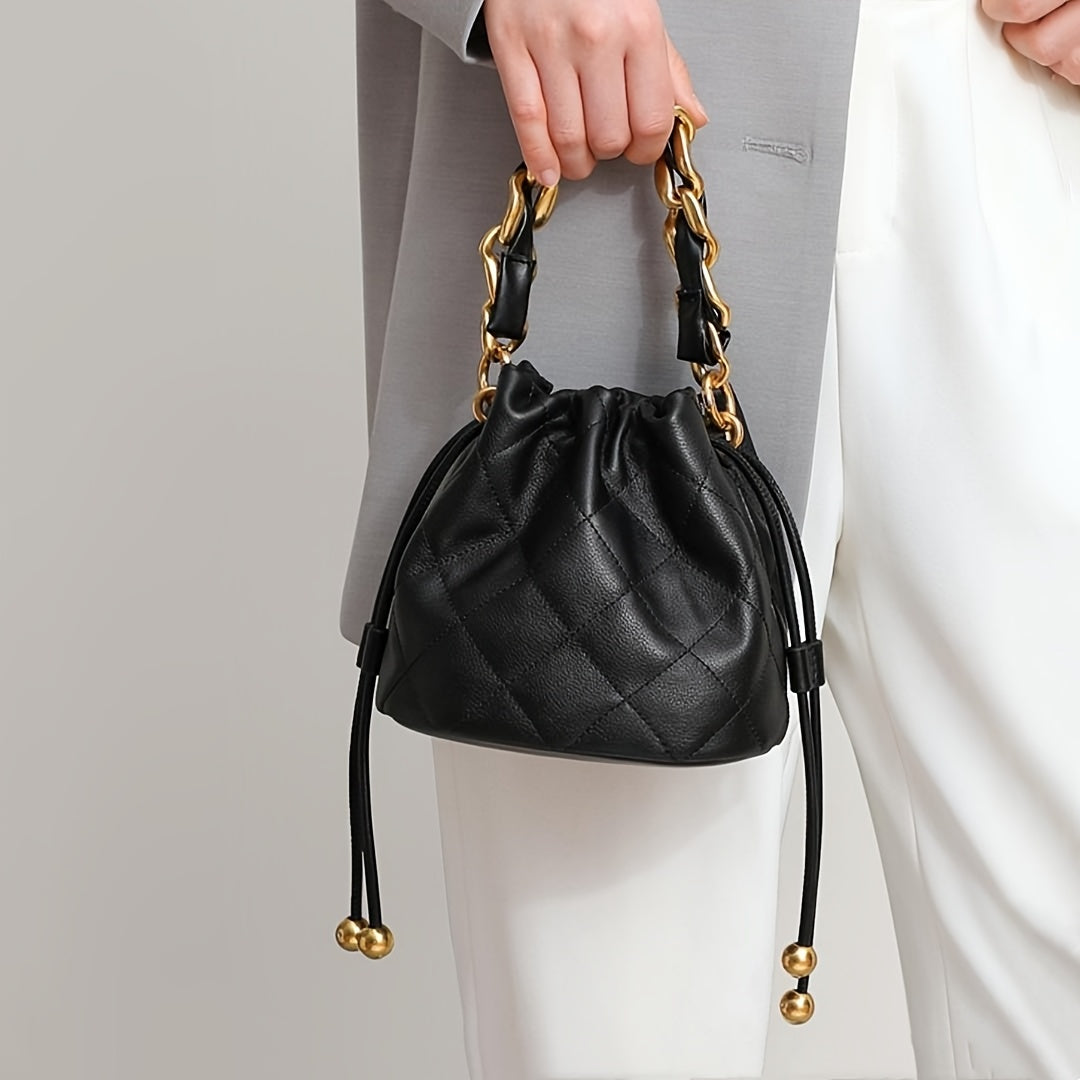 Premium Genuine Leather Bucket Bag for Stylish Women