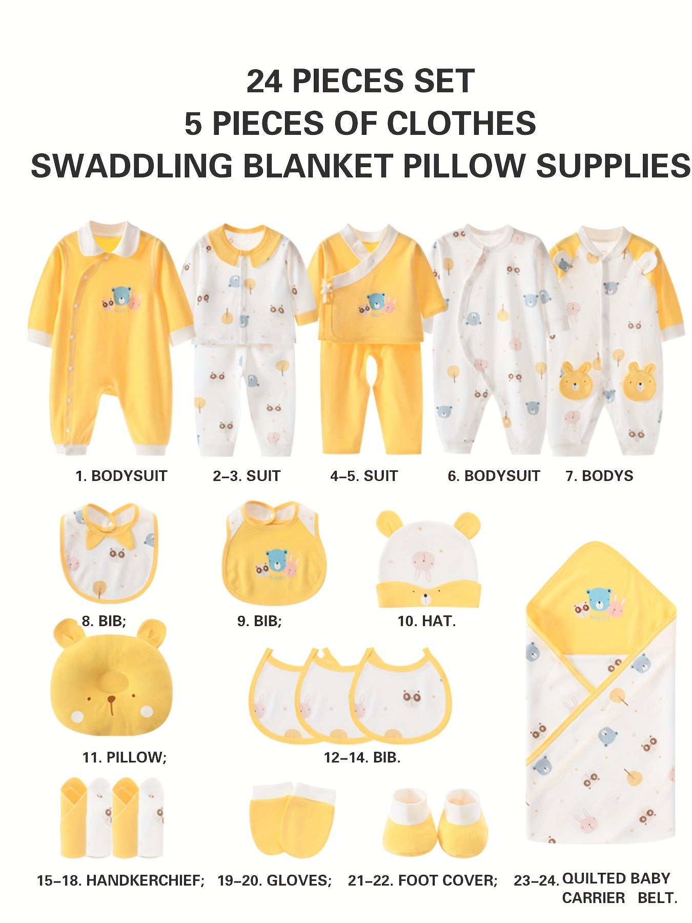 27 Piece Baby Boy Clothing Set with Accessories for Newborns