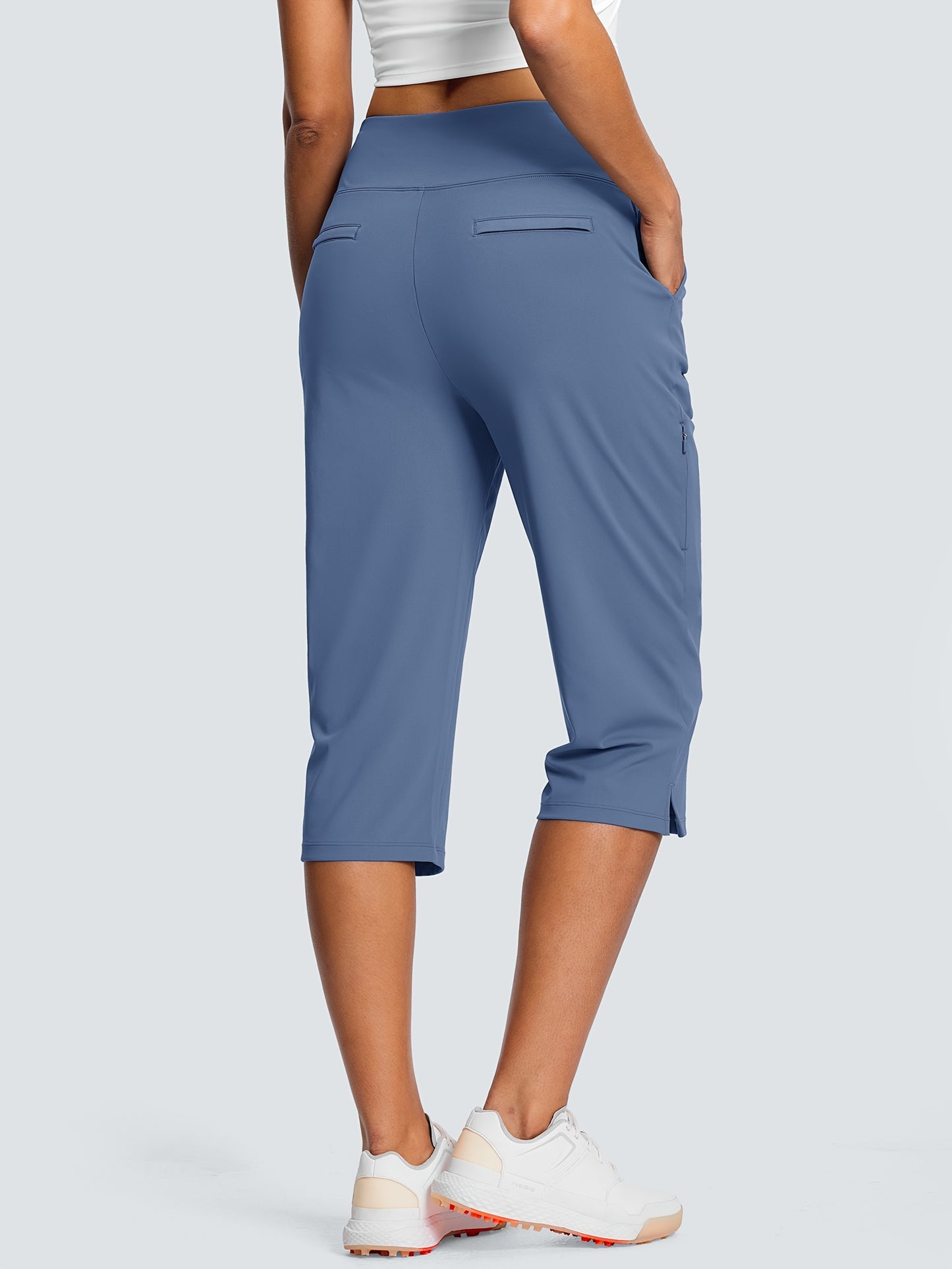 Women's High Waist Capri Pants for Work and Casual Wear
