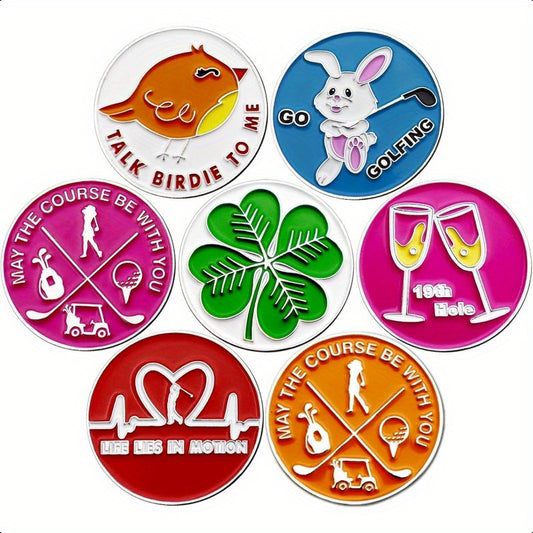 Iron Golf Ball Markers Set of Seven for Precision Play