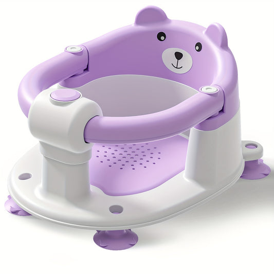 Non-Slip Baby Bath Seat with Suction Cups and Soft Cushion