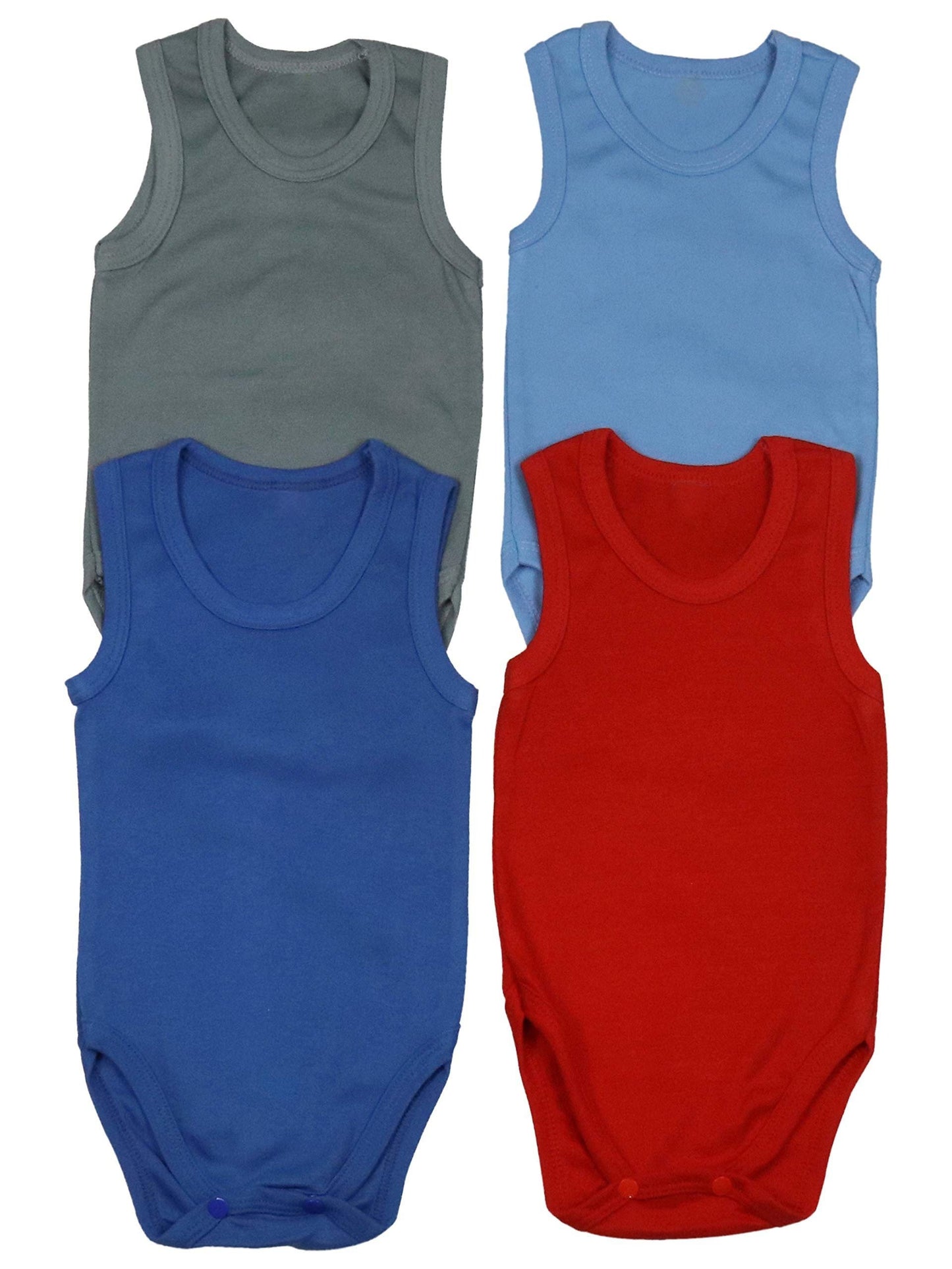 ToBeInStyle Baby Boys' Cartoon Tank Top Bodysuit 4 Pack