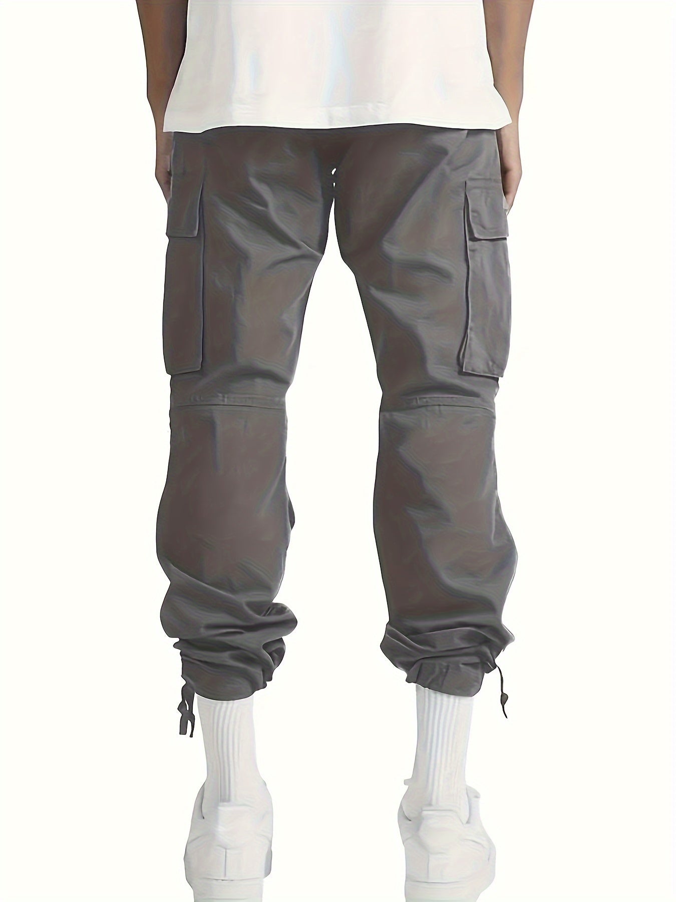 4 Pack Teen Boys Cargo Pants Loose Fit Casual Outdoor Pants with Multiple Pockets Machine Washable Polyester Blend Adjustable Drawstring Waist Available in Gray Beige and Black for Spring and Fall Activities