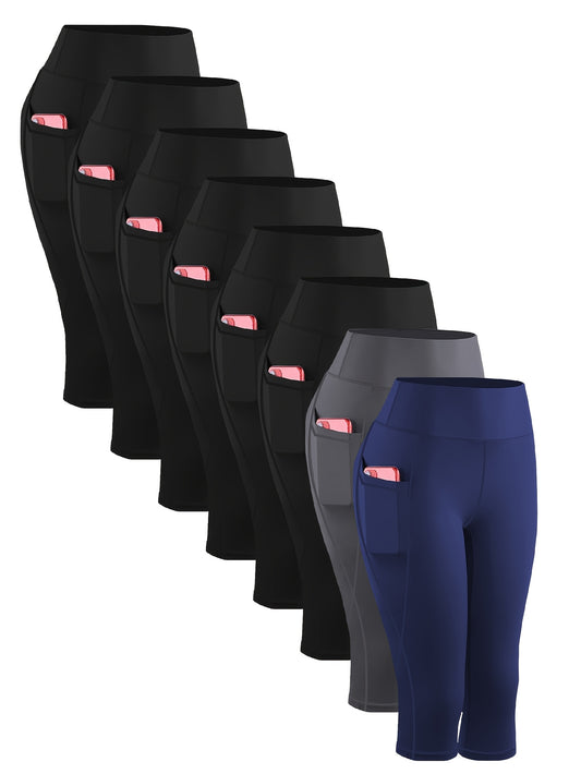Women's Plus Size High-Waisted Yoga Leggings with Pockets