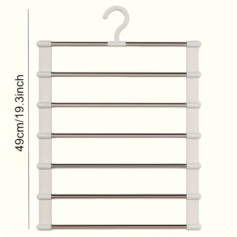 Folding Pants Hanger Set - Multi-Layer Stainless Steel Organizer