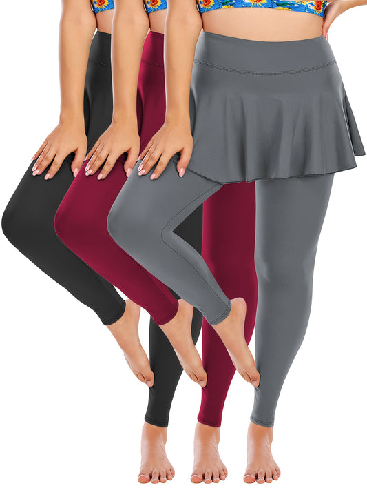 Women's Plus Size High-Waisted Tennis Skorts with Pockets
