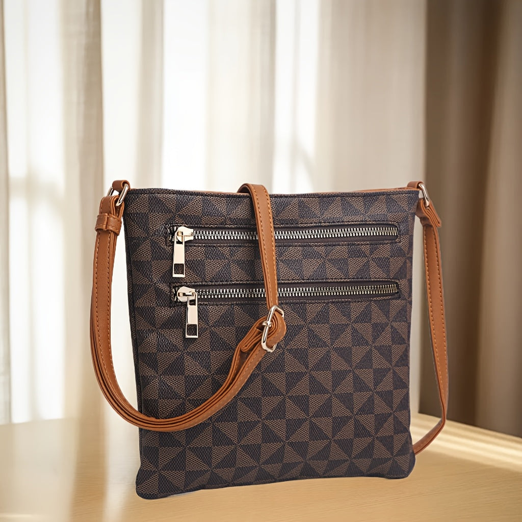 Vintage Casual Multi-Zipper Pocket Crossbody Bag for Women