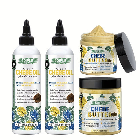 Intensive Chebe Hair Butter and Oil Set for Deep Hydration