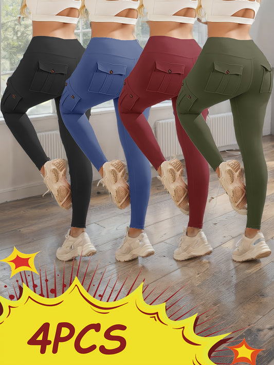 High Waist Yoga Leggings with Pockets for Workout and Running