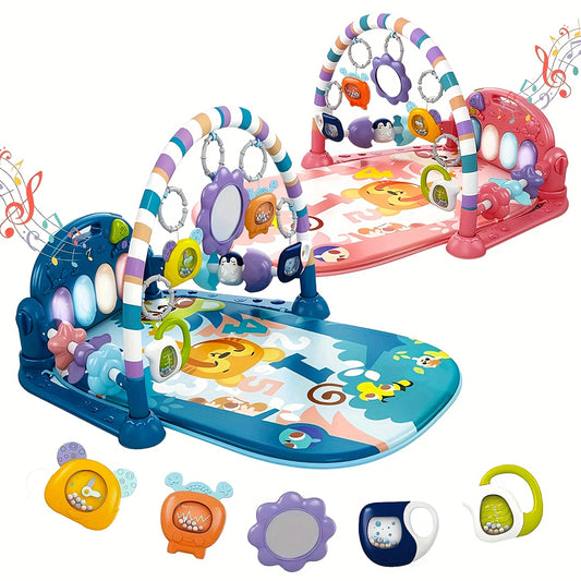Baby Play Gym with Piano and Sensory Toys for Infants