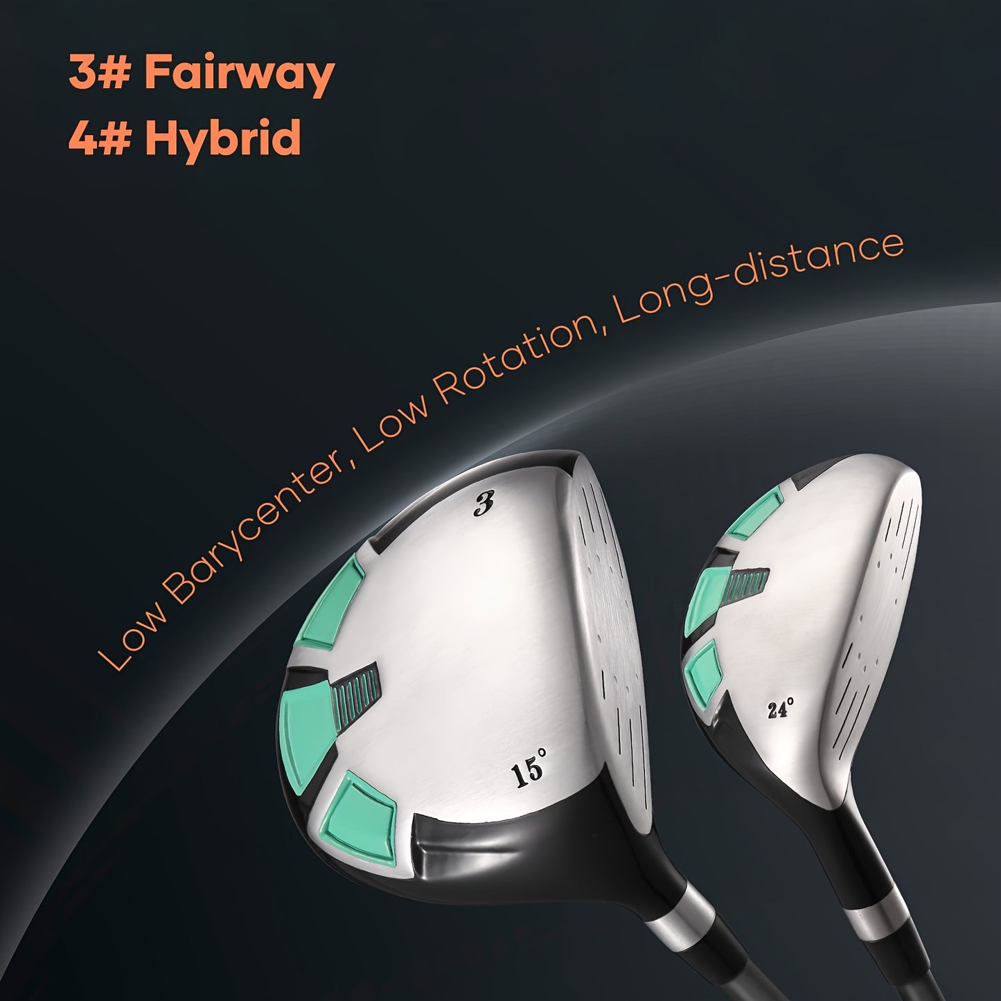 9pcs Complete Golf Club Set for Right-Handed Men & Women - Full Driver, Woods, Hybrids & Irons with Stand Bag & 3 Bonus Head Covers - Forgiving 10.5° Driver, 15° Fairway Wood, 24° Hybrid, 6-PW Irons, Pitching Wedge & Putte