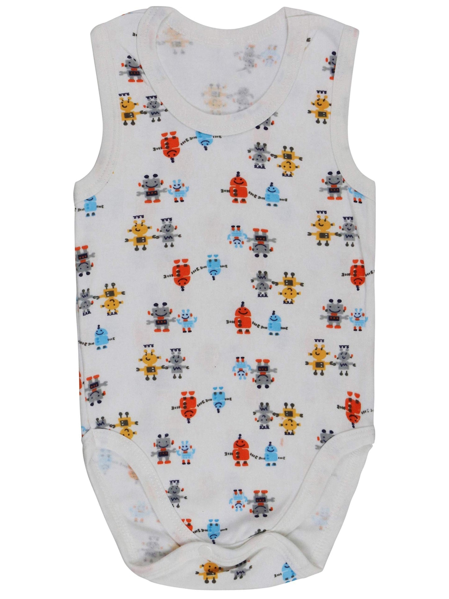 ToBeInStyle Baby Boys' Cartoon Tank Top Bodysuit 4 Pack