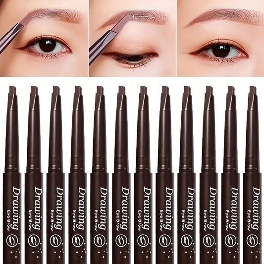 Double Ended Waterproof Eyebrow Pencil with Brush 12 Pack