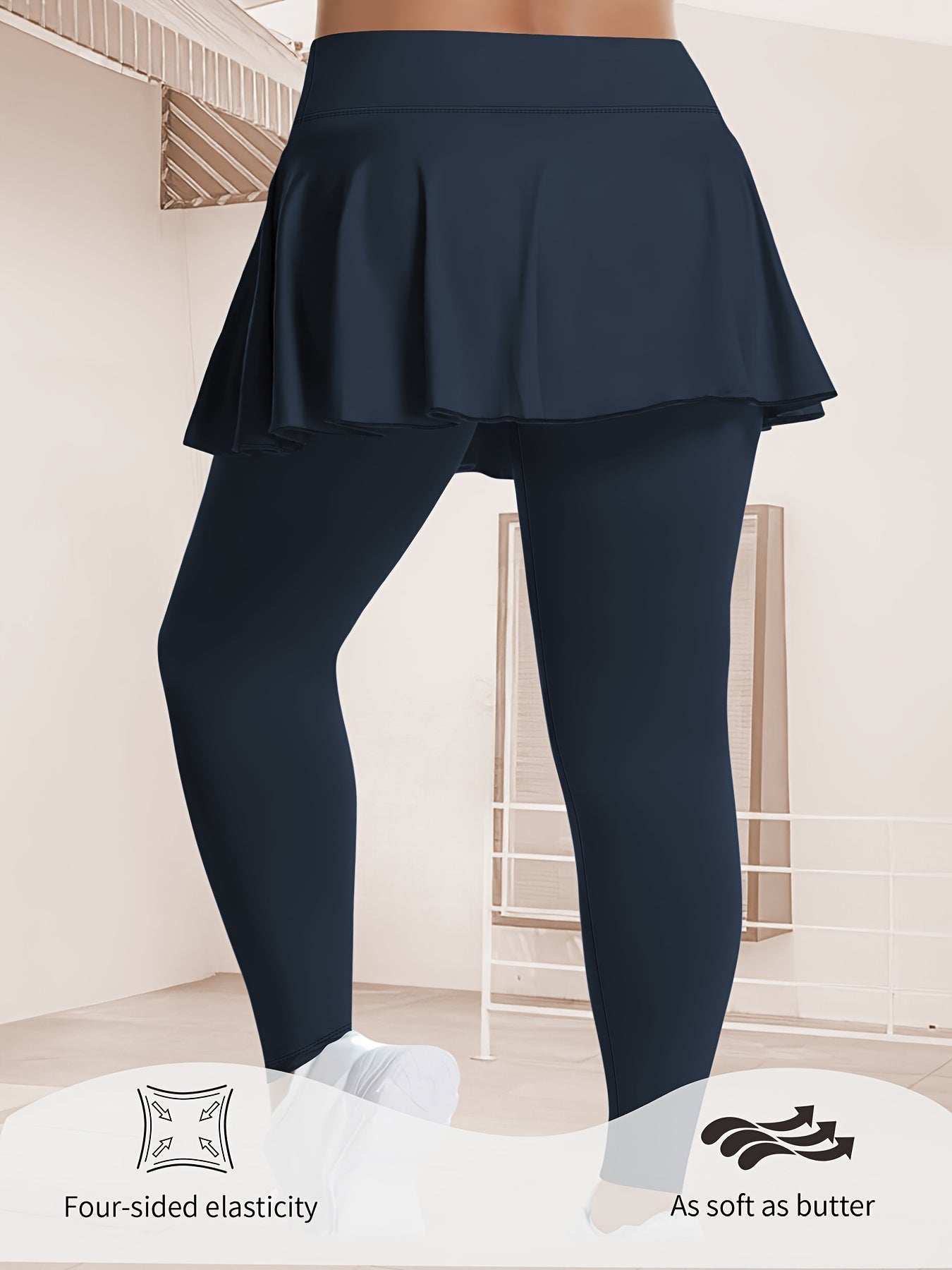 Women's Plus Size High-Waisted Tennis Skorts with Pockets
