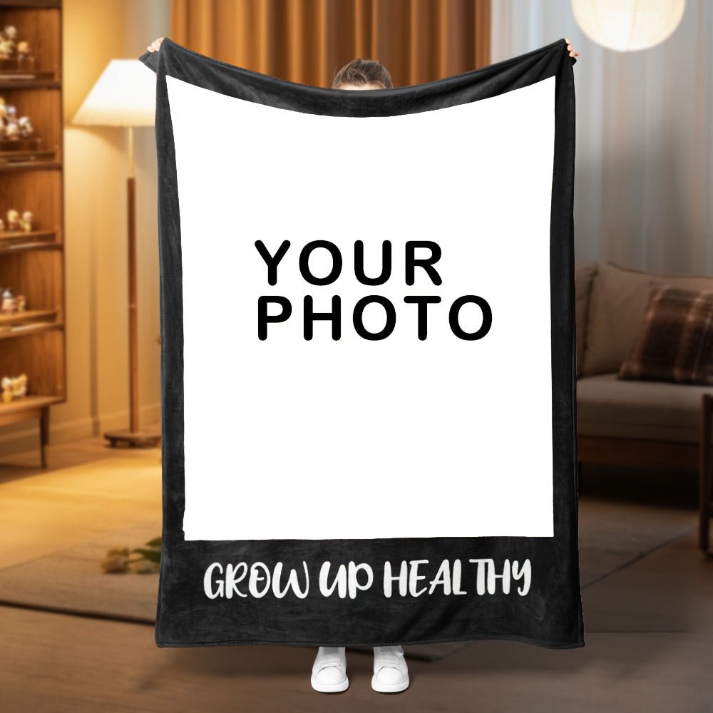 1 Piece Customized Baby Photo Flannel Fleece Blanket Personalized With Images for All Ages
