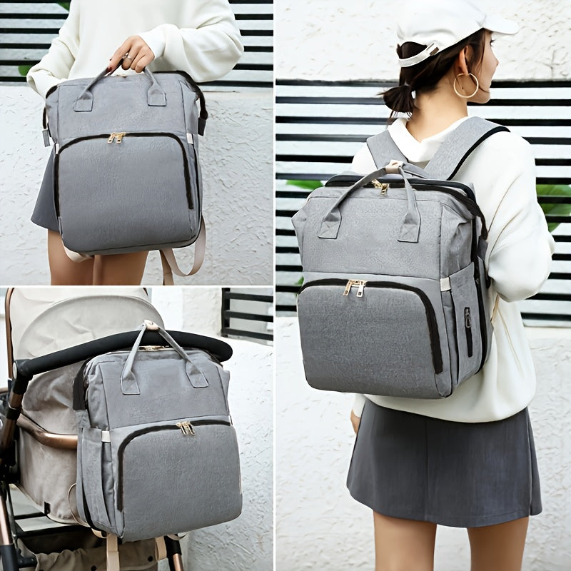 Multifunctional Diaper Bag Backpack With Stroller Straps And Pockets