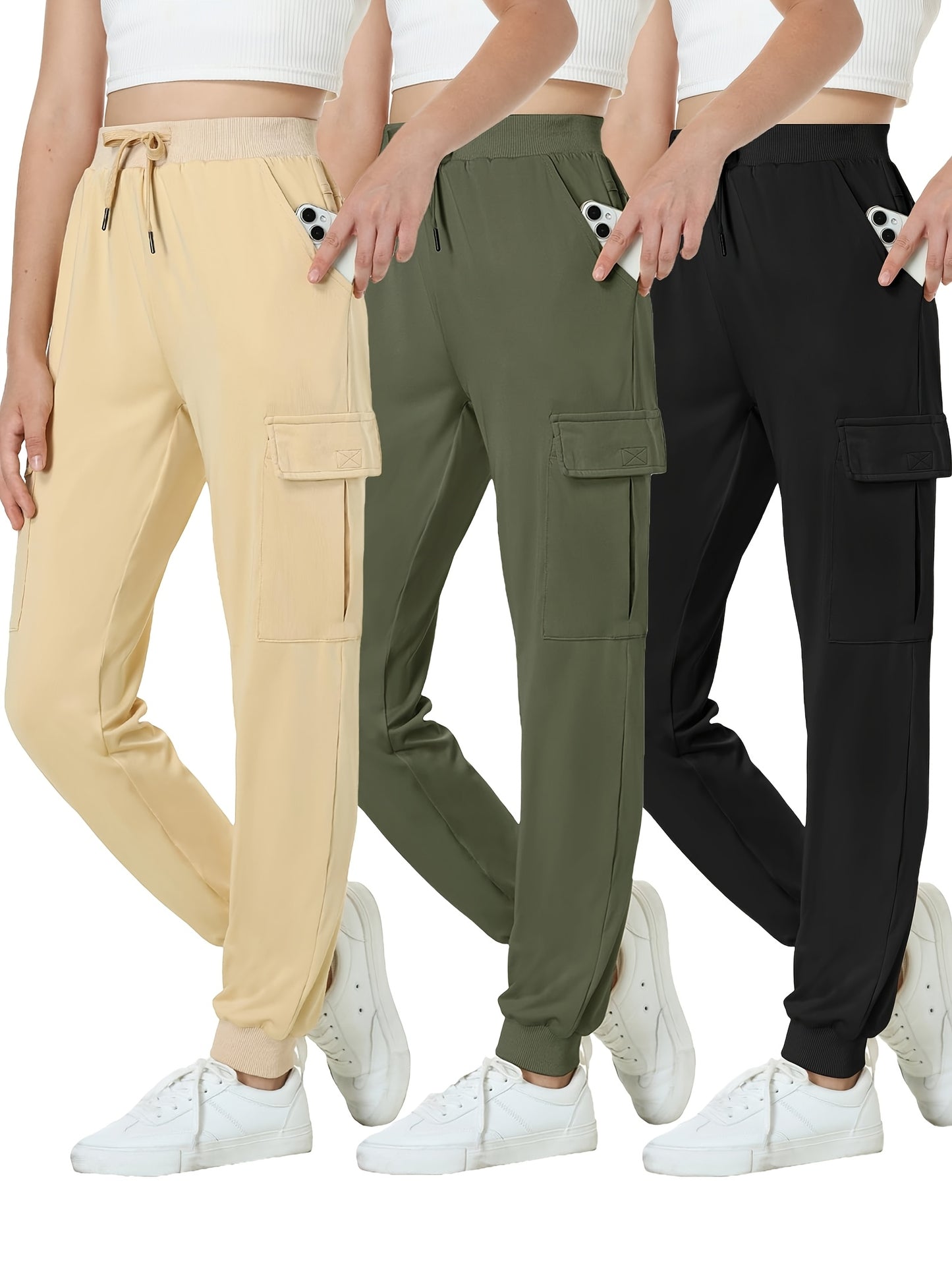 Youth Girls Hiking Jogging Pants with Quick-Dry and Pockets