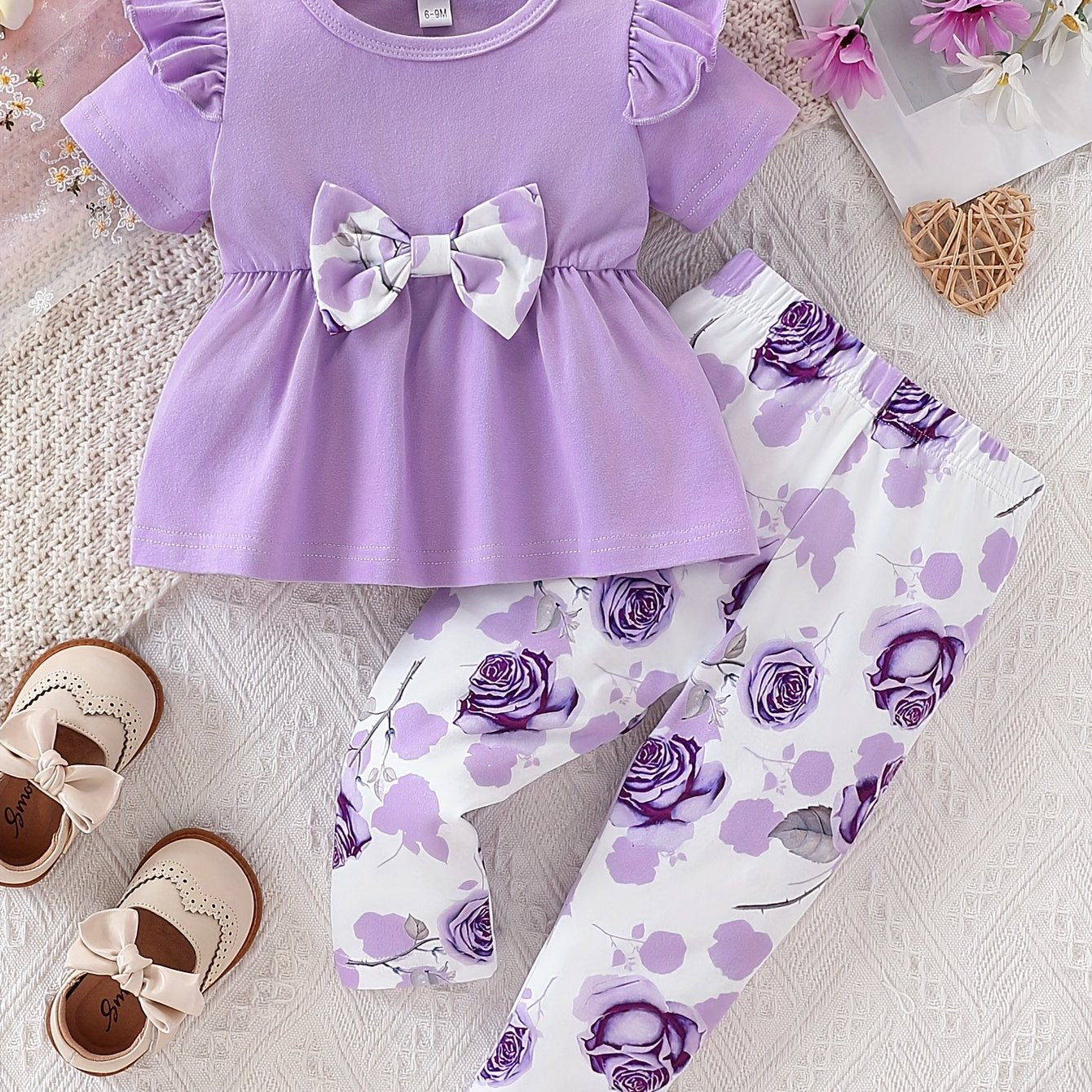 Toddler Summer Baby Girl Clothes Ruffle Short Sleeve T Shirt Floral Pants Headband 3 Pieces Newborn Infant Outfits for Outdoor Activities