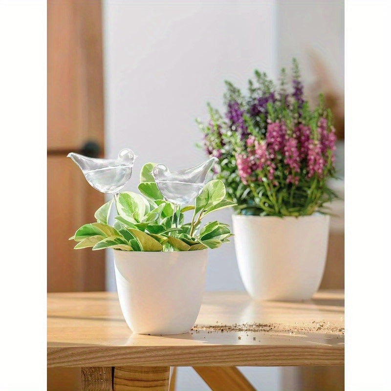 Mkono Plant Self Watering Globes Glass Water Bulbs Bird Shape Automatic Plant Waterer Spikes for Indoor Outdoor Plants Gifts for Plant Lovers 2 Pack