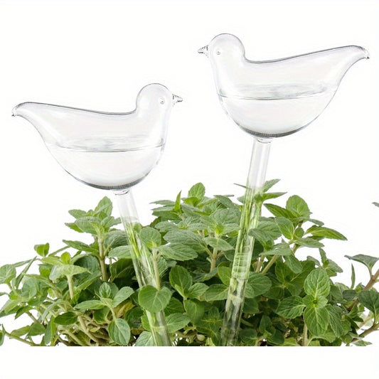 Mkono Plant Self Watering Globes Glass Water Bulbs Bird Shape Automatic Plant Waterer Spikes for Indoor Outdoor Plants Gifts for Plant Lovers 2 Pack